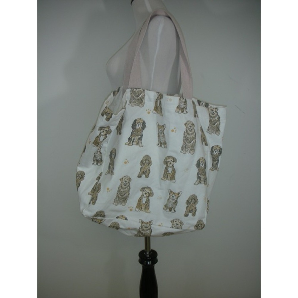 Tote & Bag Dog Print Canvas Tote Bag NWT Puppy Market Beach Book Shopping Bag Ba